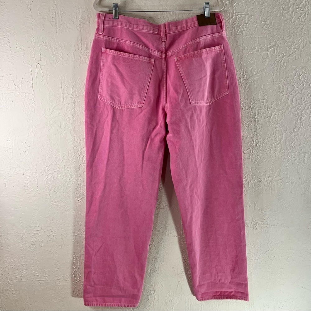 Madewell Baggy Straight Jeans: Garment Dyed Edition in Retro Pink - Picture 10 of 14